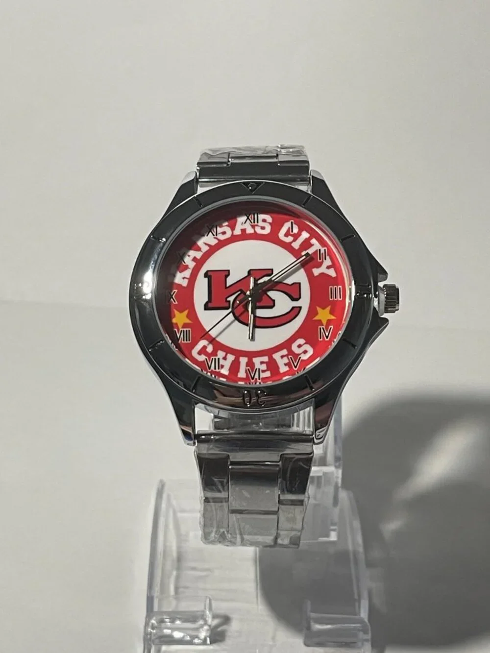 Kansas City Chiefs NFL Team Logo Men's Stainless-Steel Silver Watch NEW